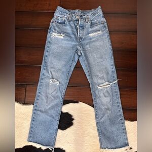 Levi's 501 Distressed Boyfriend Jeans